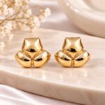 Premium Golden Triple-Petal Stud Earrings | Elegant Korean-Style Fashion Jewellery