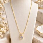 Elegant Gold Plated Square CZ Pendant Necklace – Korean Style