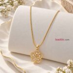 Elegant Gold Floral Pendant Necklace – Anti Tarnish Korean Style Jewellery