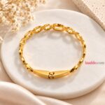 Elegant Gold-Tone Geometric Link Anti-Tarnish Stainless Steel Bracelet