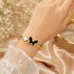 Elegant Black Butterfly Gold Bracelet