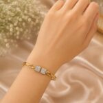 Elegant Gold Double Square Crystal Bracelet