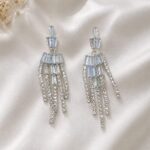Elegant Silver Crystal Chandelier Earrings