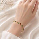 Elegant Green & Red Vine Bracelet