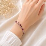 Elegant Ruby Red Silver Bracelet