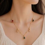Multicolor Teardrop Gemstone Necklace Set