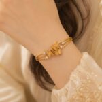 Elegant Butterfly Gold Cuff Bracelet 🦋✨