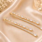 Elegant Long Gold Zircon Drop Earrings
