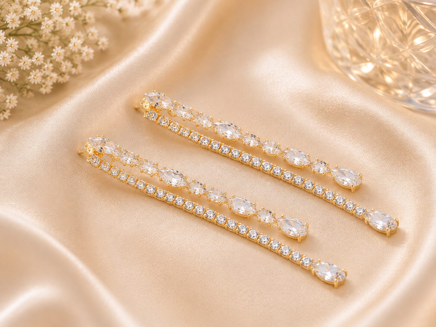 2026/09/1001783771.jpg Elegant Long Gold Zircon Drop Earrings - Image 1
