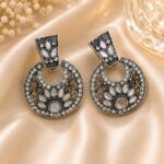 Antique Silver Floral Filigree Hoop Earrings