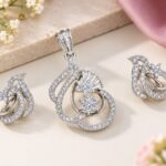 Elegant Floral Silver Pendant & Earring Set