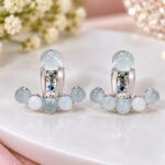 Elegant Pearl Beaded Silver Drop Earrings