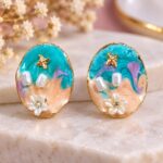 Oceanic Bloom Resin Earrings