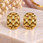 Golden Woven Luxe Stud Earrings