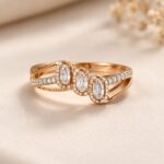 Elegant Triple Stone Rose Gold Ring