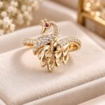 Royal Swan Rose Gold Diamond Ring