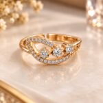 Elegant Rose Gold Triple Stone Diamond Ring