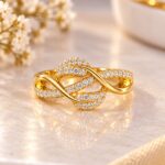 Elegant Infinity Twist Diamond Rose 
Gold Ring