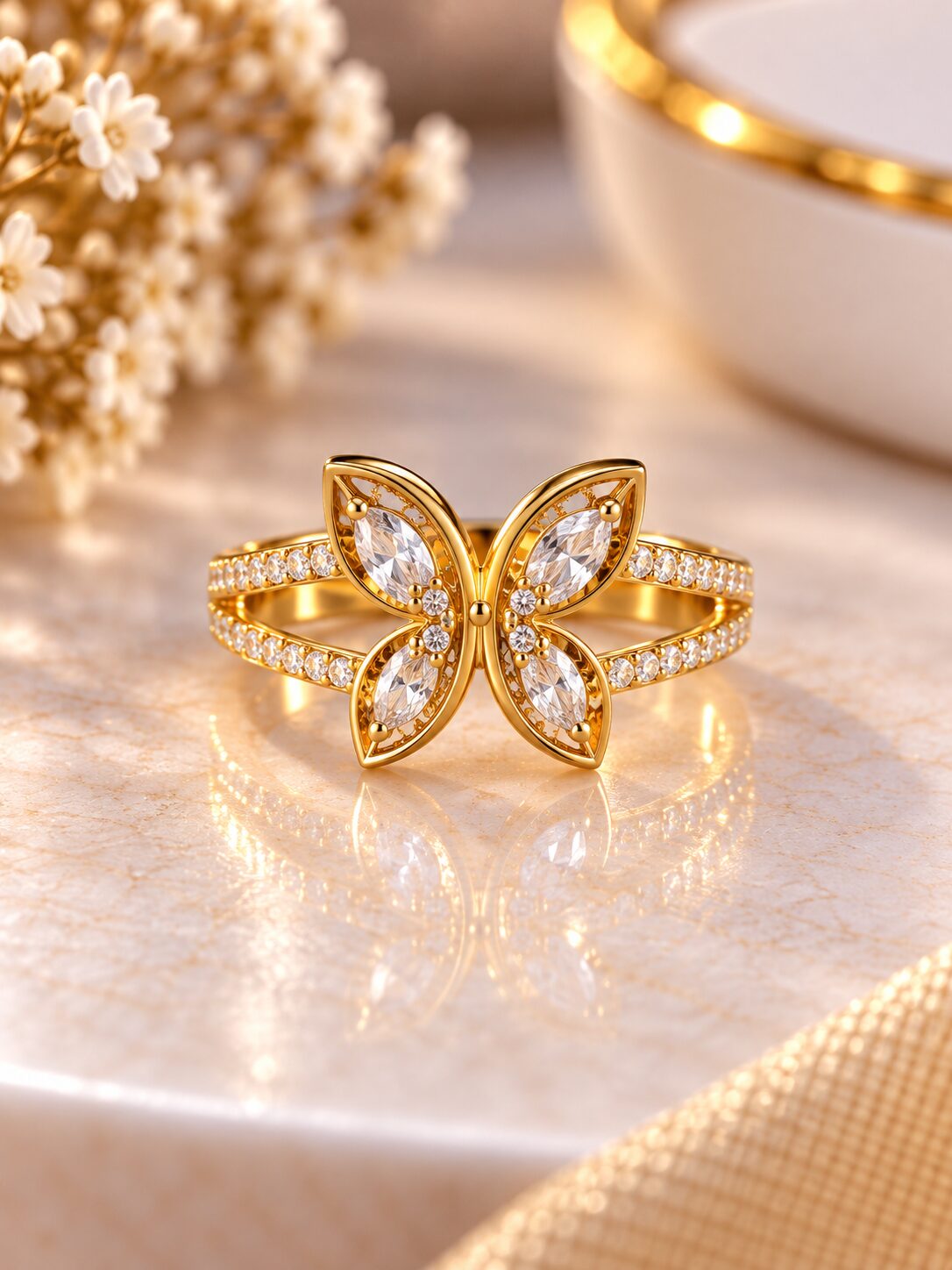 2026/09/1001786066.jpg Elegant Butterfly Diamond Rose Gold Ring - Image 1