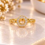 Elegant Halo Diamond Rose Gold Ring