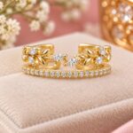 Elegant Floral Diamond Rose Gold Ring