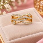 Elegant Infinity Twist Diamond Rose Gold Ring