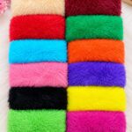 12 Pcs Colorful Fuzzy Hair Bands – Soft & Stretchable Hair Accessories Set