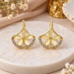 Elegant Golden Floral Drop Earrings