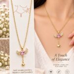 Pink Heart Wing Pendant Necklace | Stainless Steel Anti-Tarnish Jewellery