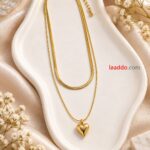 SEO-Friendly Title:
Stainless Steel Anti-Tarnish Layered Heart Pendant Necklace | Korean Trendy Jewellery