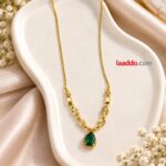 SEO-Friendly Title:
Korean Green Emerald Pendant Necklace | Gold Finish Anti-Tarnish Trendy Jewellery