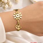 Premium Gold Daisy Bracelet | Elegant Floral Design Anti-Tarnish Bracelet