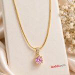 Pink Crystal Pendant Necklace | Korean Designer Jewellery