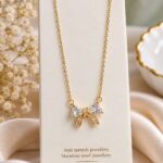Bow Design Zircon Necklace | Stainless Steel Anti-Tarnish Jewellery