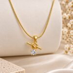 Elegant Gold Toggle Pendant Necklace with Sparkling Crystal