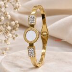 Elegant Roman Numeral Crystal Gold Bracelet