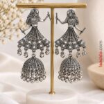 Elegant Oxidized Silver Dancing Doll Jhumka Earrings