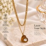 Elegant Double Layer Heart Pendant Necklace – Gold Tone Fashion Jewellery