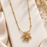 Elegant CZ Snowflake Pendant Necklace | Premium Korean Design
