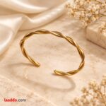 Twisted Rope Design Gold Bracelet | Elegant Korean Style | Anti-Tarnish Stainless Steel