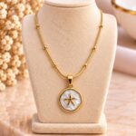 Gold Pearl Star Pendant Necklace | Elegant Korean Style Jewellery