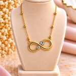 Elegant Infinity Heart Crystal Necklace – Premium Gold Finish