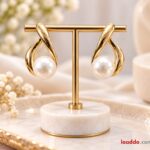 Elegant Gold Pearl Drop Earrings – Premium Minimalist Party Wear Jewellery