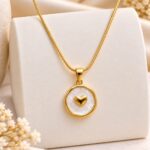 Mother of Pearl Heart Pendant Stainless Steel Anti-Tarnish Necklace | Korean Style Jewellery
