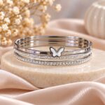 Elegant Butterfly Crystal Bangle | Stainless Steel Anti-Tarnish Bracelet