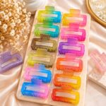 Korean Transparent Rectangle Hair Claw Clips | Multicolor Trendy Hair Accessories