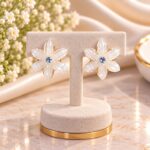 Premium Pearl & Crystal Floral Earrings | Korean Designer Statement Earrings
