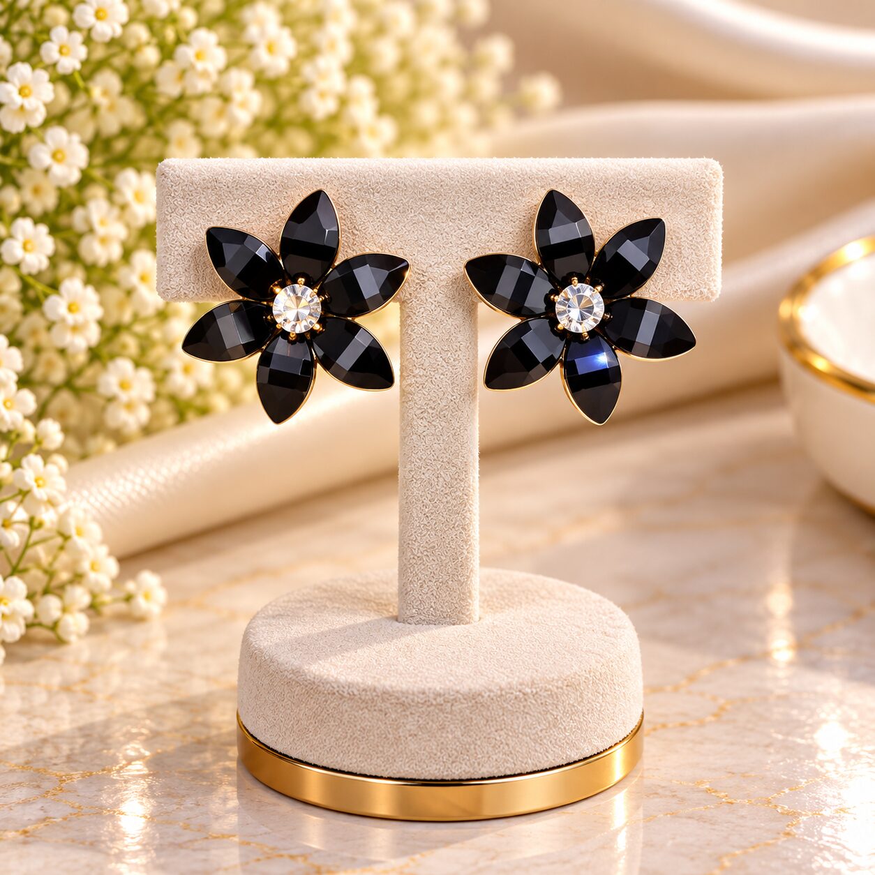 2026/09/1001796453.jpg Premium Pearl Finish Butterfly Earrings with Crystal Detailing | Korean Designer Earrings - Image 1
