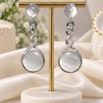 Elegant Silver Crystal Twist Drop Earrings | Anti-Tarnish Jewellery
