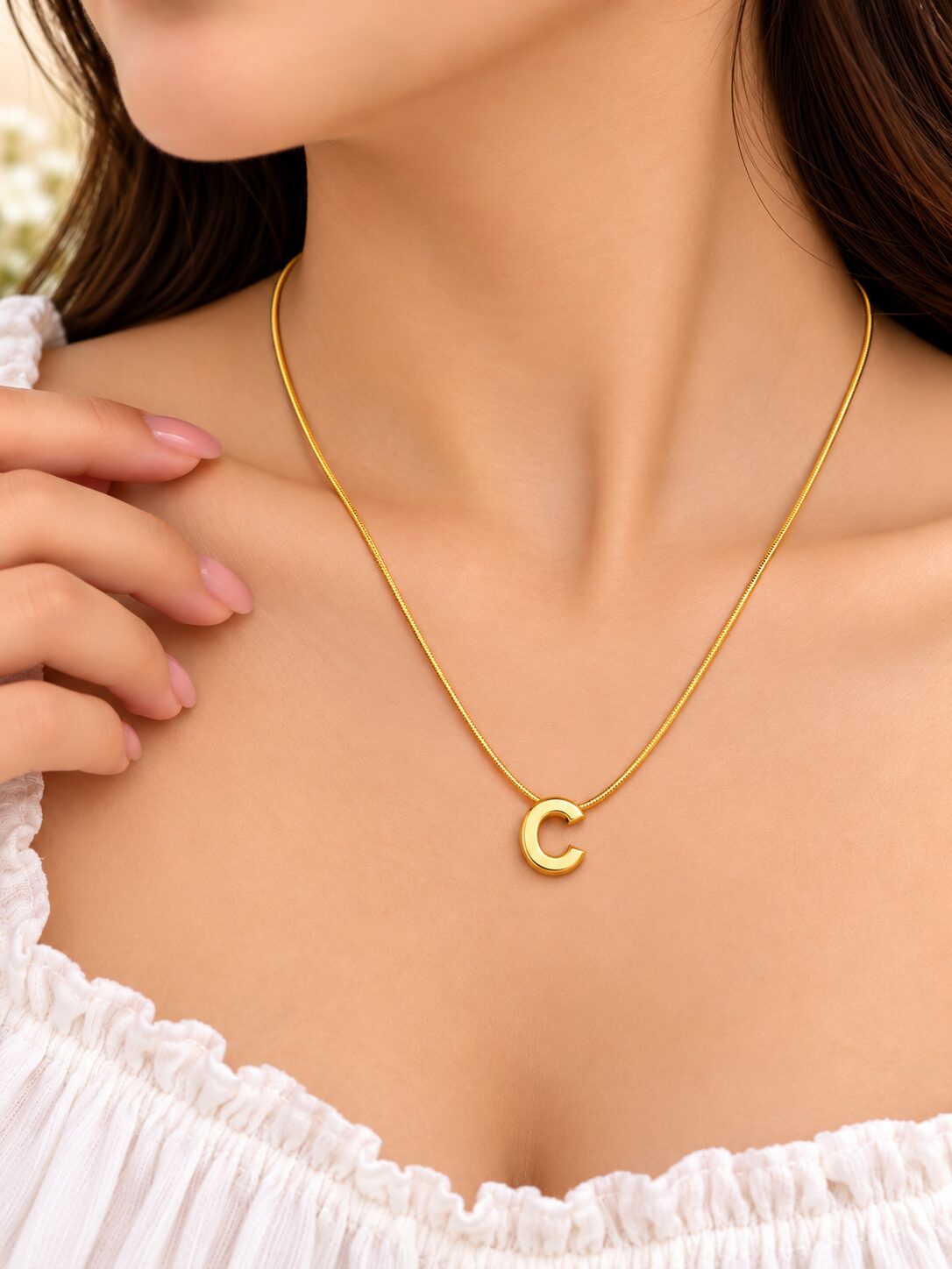 2026/09/1001796907.jpg Gold L Pendant Necklace | Minimal Korean Style Anti-Tarnish Jewellery - Image 1
